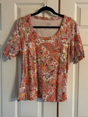 Talbots Pink Paisley Scoop Neck Women's Top